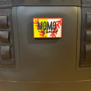 Velcro Bag Patch - Mama of Both Baseball and Softball with Hook Side Adhesive 2”x3”