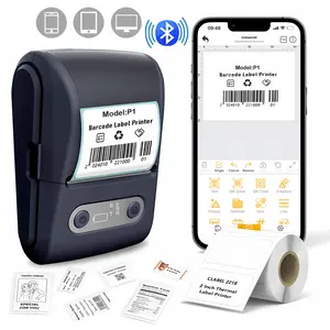 HZTZ Portable Wireless Thermal Label Printer, Mini Barcode & Sticker Making Machine, Suitable for Office Retail Jewelry Labels, Compatible with Smartphones