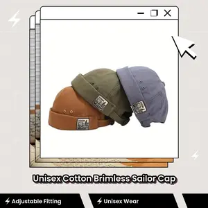 Unisex Cotton Brimless Sailor Cap Adjustable Foldable Solid Color Beret for Men and Women Simple Design Versatile Practical Unisex Wear, Retro Style Casual Daily