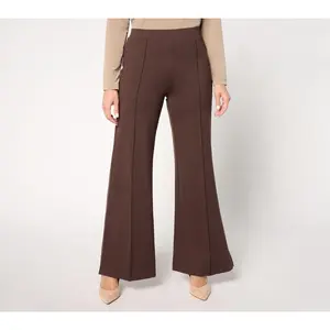 Peace Love World Regular Ponte Wide Flare Pant with Front Seam