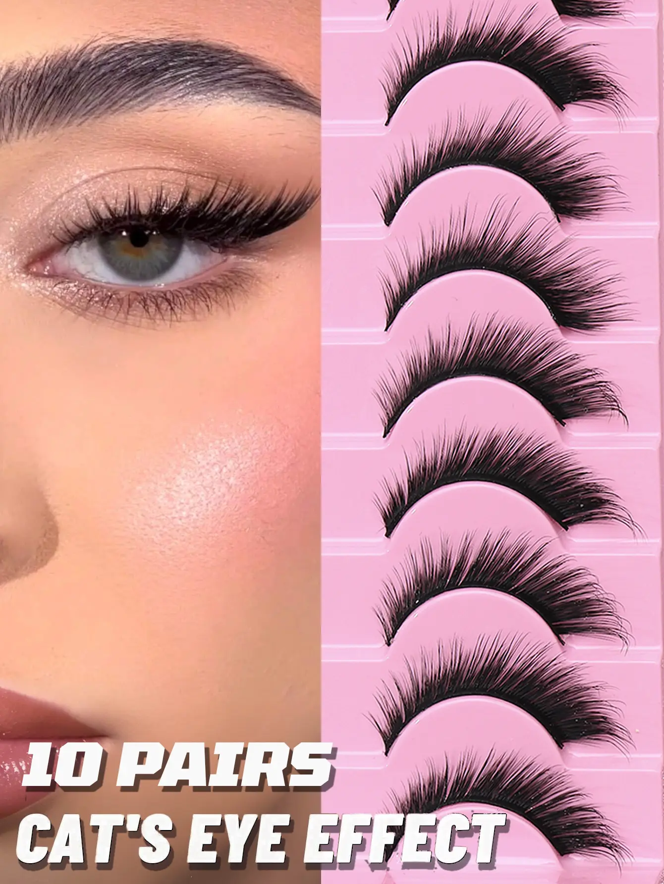 10/5 pairs of whole mink lashes, 1/2/5 boxes of natural eyelash extensions, 3D Russian lash clusters for a fox-eye effect makeup lashes