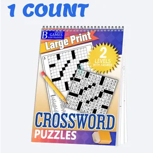 A moderately difficult crossword puzzle book for adults and seniors: 11.22 x 8.27 inches, large print edition with fun, focus-enhancing brain activities, suitable for crossword enthusiasts, includes answers