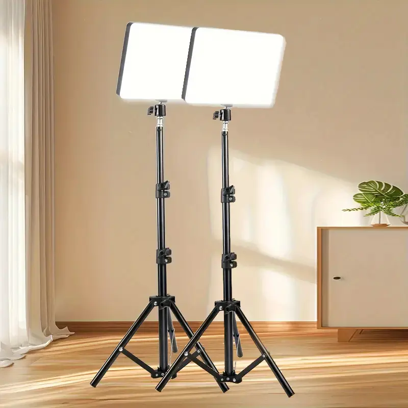 LED Video Light Kit - Content Creator Vlogging Equipment with 43.3" Adjustable Tripod Stand, Phone Holder, USB-Powered Camera Support Lights for Filming Setup, Non-Waterproof, No Battery Required, Content Creator Kit