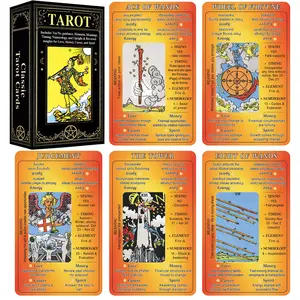 78pcs Keyword Tarot Cards Rider Waite Deck with Meanings on Cards Beginner Tarot Deck Yes No Oracle Cards Divination Gift Box Tarot Card Set Hobby Cards