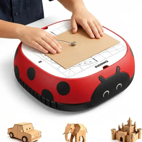 KIDINNO Cardboard Cutter for Kids DIY Crafts, Safe STEM Cardboard Cutting Tool for Children, Electric Cardboard Saw, Educational Brain Toys, Creative Projects for Ages 5+, Halloween and Christmas Gifts for Boys and Girls