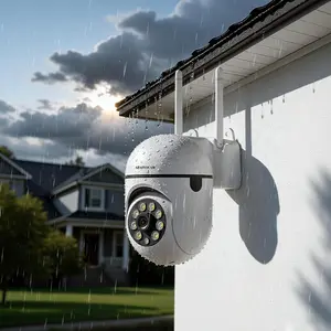 Wireless Security Camera with Color Night Vision Capabilities, Featuring a Camera, Wifi, Motion Detection, And Visual Alert Functions—Ideal for Outdoor Security, Advanced Electronic Monitoring, Versatile for Indoor Use, Wall-Mounted Design