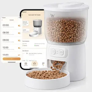 Waithem Wi-Fi Automatic Pet Feeder, Timed Dry Food Dispenser with App Programmable Portion Control, Up to 10 Meals Per Day, Dual Power Supply, for Cats and Small Dogs