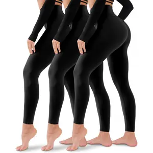 3 Pack Leggings for Women-No See-Through High Waisted Tummy Control Yoga Pants Workout Running Legging