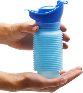 750ml Collapsible Emergency Urinal Bottle, Portable Shrinkable Personal Potty for Adult Women, Ideal for Outdoor Camping & Car Travel, Collapsible Urinals