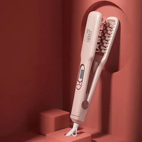JINRI Ceramic Hair Volumizer - Adjustable Temp 275°-425°F, Ceramic Plate Root-Boosting Volumizing Iron for All Hair Types, Lasting Volume, 360° Swivel Cord, Ideal for Weddings Parties Daily Styling