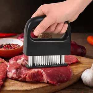 Meat Tenderizer with 48 Stainless Steel Ultra Sharp Needle Blades Heavy Duty Cooking machine, Detachable Kitchen Cooking Tool, perfect for, pork chops, chicken, and barbecue, a steak tenderizing tool‌