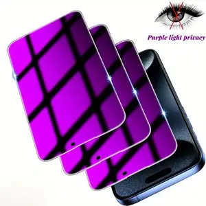 3-Pack Blue Light Privacy Cellphone Screen Protector for iPhone Series, Eye Protection, Full Coverage, Anti-Scratch, Shockproof