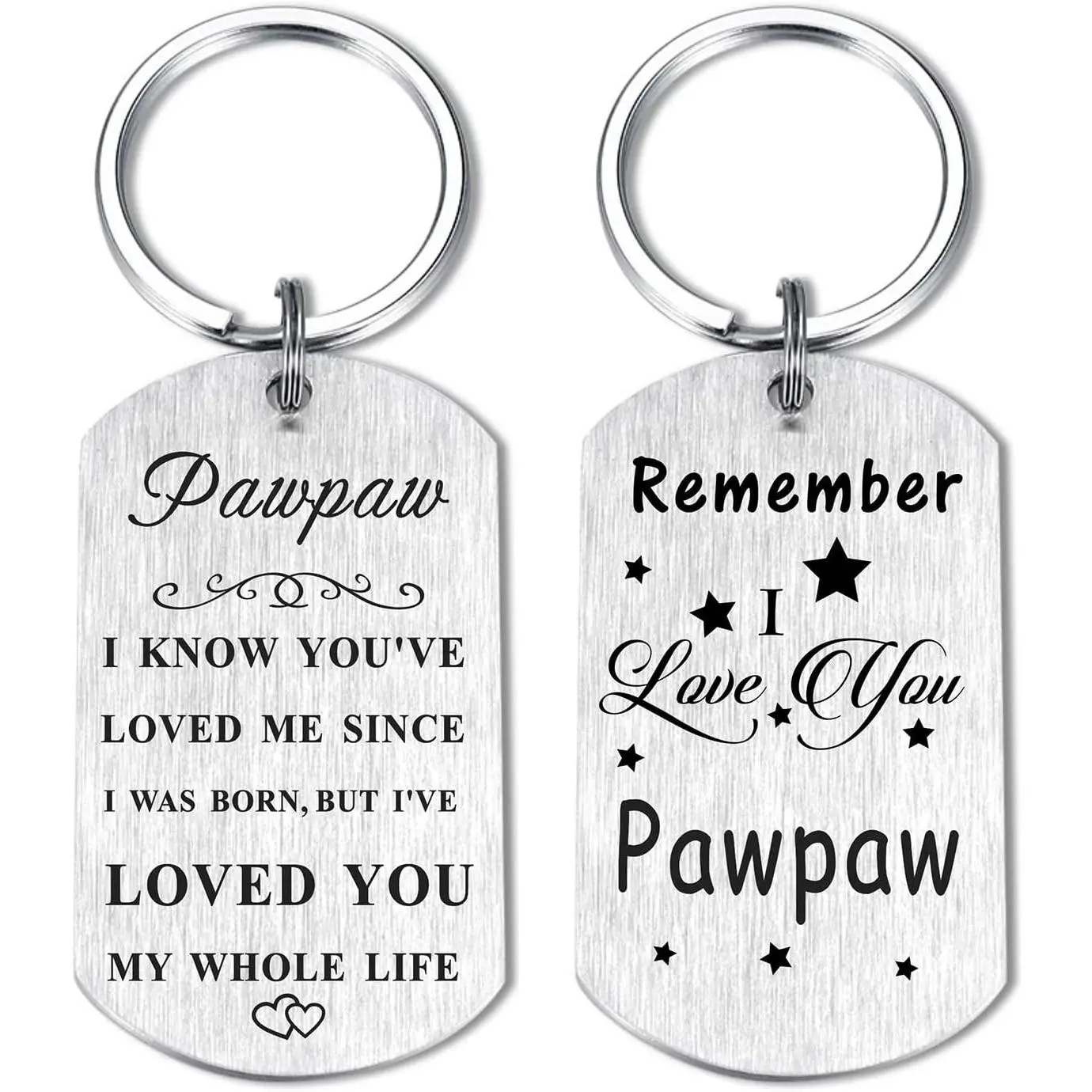 X-BY156  SP to My Pawpaw Gifts - Remember I Love You Pawpaw Keychain for Birthday Fathers Day Retirement Present Stuff from Grandchildren