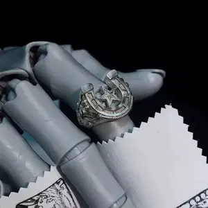 Bizarre Adventure Character Open Adjustable Ring | Fashion Accessory | Queen Shoulder Epaulet | Crazy Diamond | SBR | Guido | Hermit Purple | Weather Report | Iggy | Gift Selection | Party Jewelry |