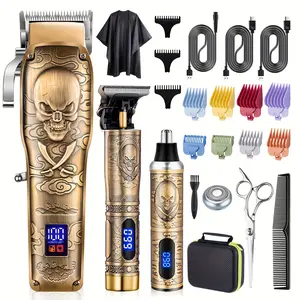 Hair Clipper for Men Zero Gapped Nose Hair Trimmer Set Professional Barber Clippers for Haircut Cordless Beard Trimmer, USB Rechargeable Clippers Set for Hair Cutting