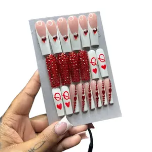 Dreamy Extra Extra Long French Freestyle Press On Nails and Toe Nails Set - Easy Application for Everyday Use