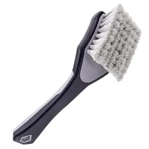 VIKING Upholstery Cleaner Scrub Brush, Cleaning Brush for Seat Covers and Car Detail Kit, Grey with White Bristles, 9.3 x 2.5 x 2.5 inch