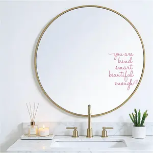 SITAKEYFMHK Create a cozy, confident vibe with pink affirmation decals!Cute "You Are Kind Smart Beautiful Enough" stickers add warmth to bathroom mirrors, daughter’s bedroom, and vanity areas daily🌸
