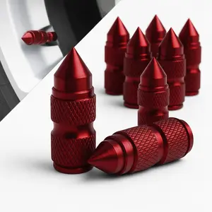 8PCS Spike Tire Valve Stem Caps, Bullet Style Aluminum Alloy Wheel Air Valve Covers, Universal Dustproof Tire Valve Caps for Cars, Trucks, SUVs, Motorcycles, Bikes