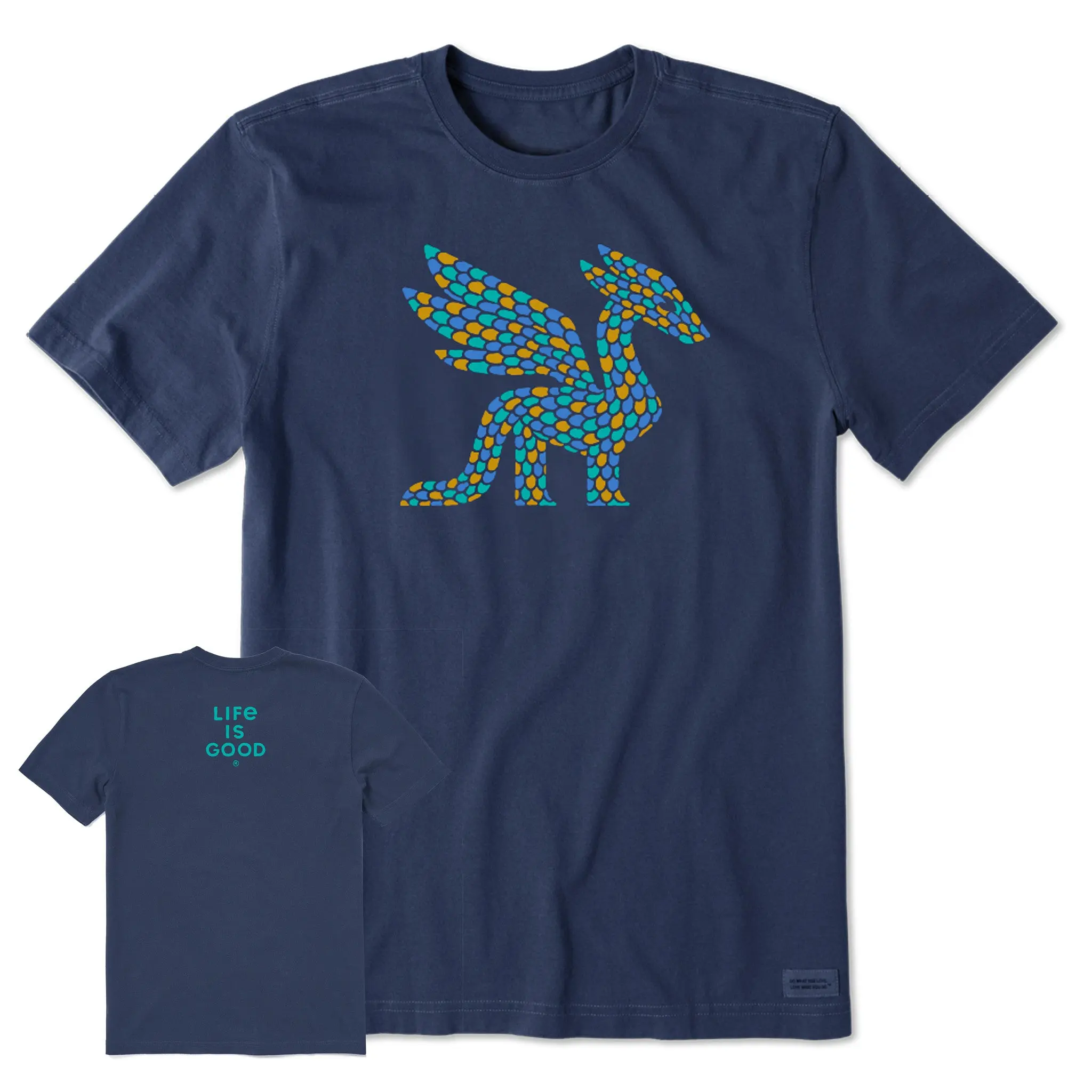 Men's Dragon Scale Mosaic Short Sleeve Crusher Tee