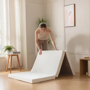 EGO Tri Folding Memory Foam Topper White