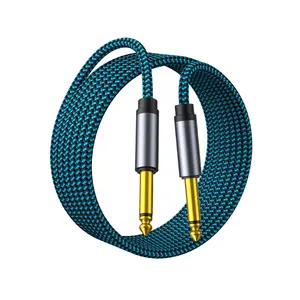 Guitar Cable 6.6ft Guitar Cord 1/4 Inch Instrument Cable 6.35mm (1/4) TS to 6.35mm (1/4) TS Stereo Audio Cable Male to Male with Zinc Alloy Housing and Nylon Braid