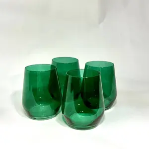 Emerald Green - Stemless Colored Wine Glass