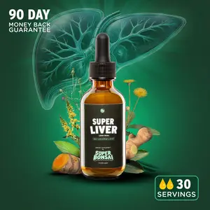 SuperBonsai Super Liver - Natural Ingredients with Milk Thistle and Dandelion Root - Daily Liver Support and Detox - GMO Free, Gluten Free, Vegan