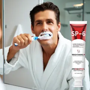 Probiotic Whitening Sp-6 Gentle Effective Toothpaste for Healthy Teeth and Gums, Fluoride-Free Fresh Mint Flavor, Safe for Enamel, Prevents Plaque