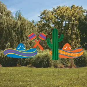 20 3/4" - 22 1/4" Fiesta Yard Signs - 4 Pc.