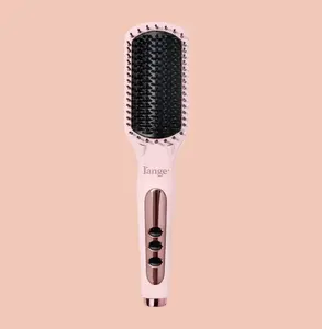 L'ANGE HAIR - Le Vite Ceramic Straightener Hairbrush - Adjustable Thermal Brush for Smooth Hair Styling, All Hair Types