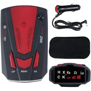 Car Radar Detector, Laser Radar Detectors, 360 °                 GPS Speed Police Safe 16 Band Voice Alert,1080P HD Auto Focus Webcam with Microphone (RED)