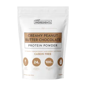 Just Ingredients Creamy Peanut Butter Protein Powder – 15-Serving Blend with Grass-Fed Whey, Pea, Pumpkin Seed, Chia & Collagen – No Sugar Added – No Gums 24g Protein