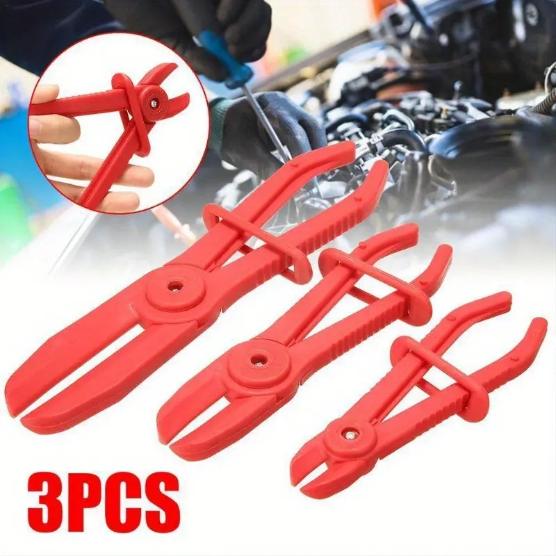 3pcs set of plastic oil pipe cutting pliers, oil pipe sealing pliers, automotive repair plastic pliers, automotive oil pipe clamping tools, Multi Function Pliers, Hand Tools, Multipurpose Plier Set, Pliers Kit