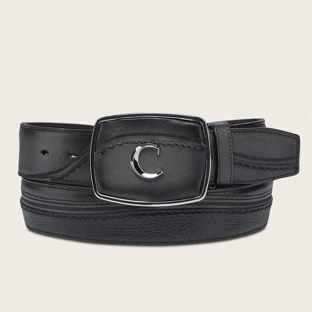 Men's Cuadra Buckle Leather Res Oxford Belt