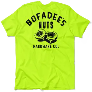 Bofadee's - Hi Visibility Safety Yellow Work T-Shirt Jersey Menswear For Blue Collar Workers | Funny, Sarcastic | Graphic Tees Apparel