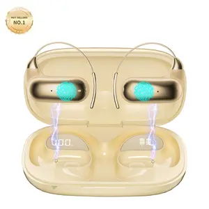 Wireless Earbuds Bluetooth 6.1 Hi‑Fi Stereo Noise‑Cancelling Music Headphones, High‑Resolution Open‑Ear Ear‑Hook Design Wireless Bluetooth Earphones for Sports/Running, Ultra‑Long Battery Life, Skin Tone