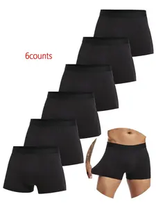 6pieces pack Black Boxer Shorts Men Underwear Soft Breathable Male Underpants for Men Homme Boxershorts Slips Briefs 2024 Panties
