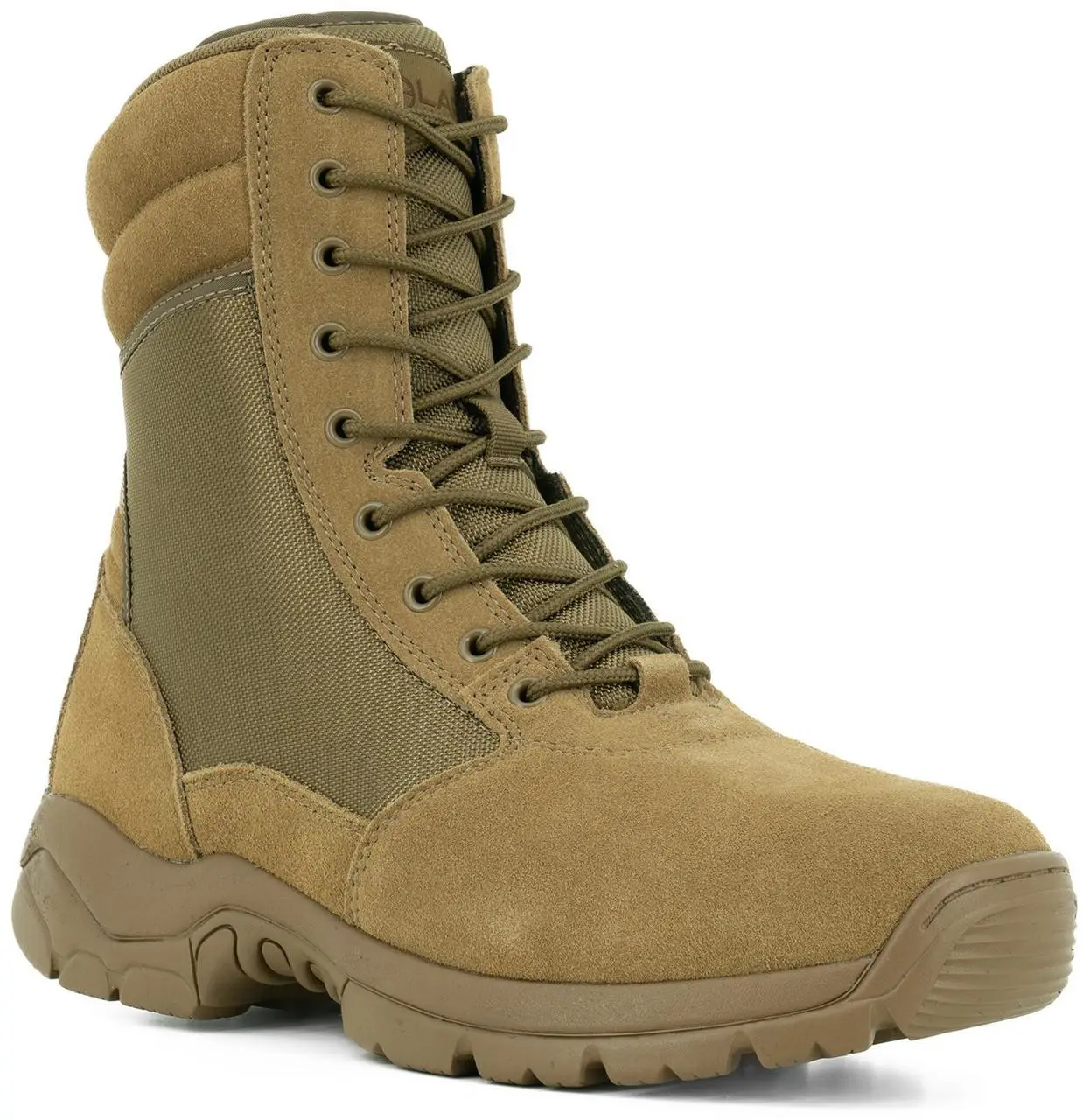 LA Police Gear Core 8" Tactical Duty Boot, Coyote Suede & Nylon Worker Footwear with Side-Zip and Slip-Resistant Rubber Sole, Shoe, Walking Shoes