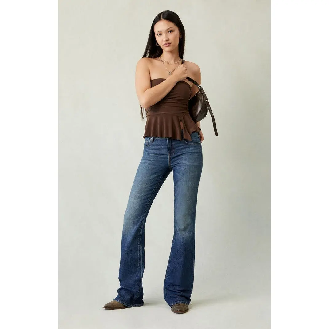 Pacsun Women's Jade Low Rise Bootcut Jeans Stretch Dark Blue Pacsun Women's Jade Low Rise Bootcut Jeans Stretch Dark Blue