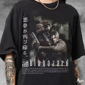 [Sale Up To 40%] Retro L.Kennedy Resident Evil Horror Gaming T-Shirt