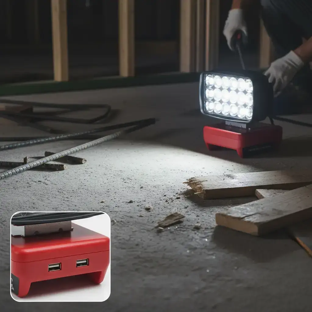 Flood Work Light, LED Work Light Compatible with for Milwaukee 18V Lithium Battery, Cordless LED Job Site Light, Super Bright Light, Portable Working Lights