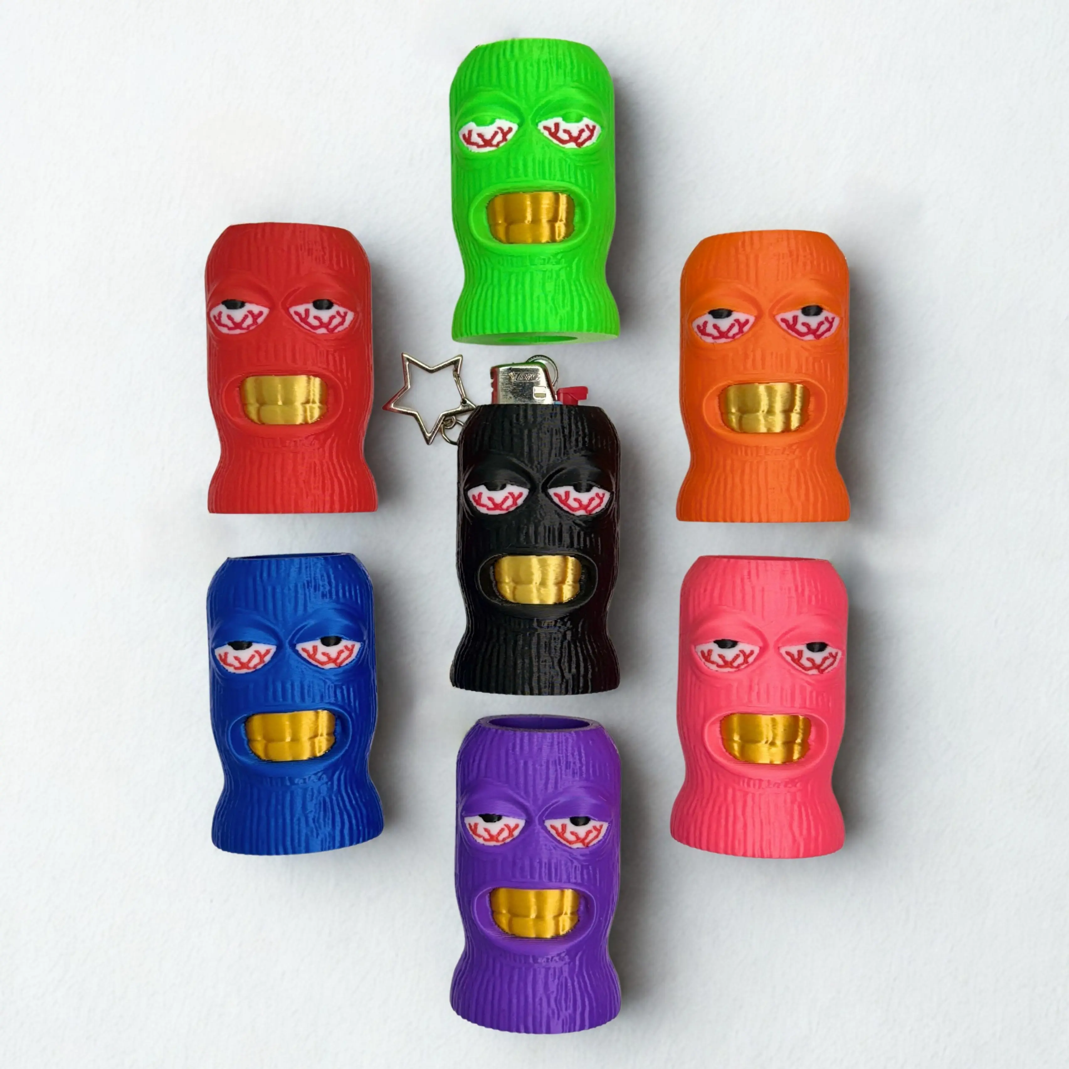 Lit Saberz Ski Mask Lighter Sleeve Fits Classic BIC Lightweight Fun & Giftable Accessory for Festivals & Everyday Use - Lightweight Design, Fun Look, Secure Fit