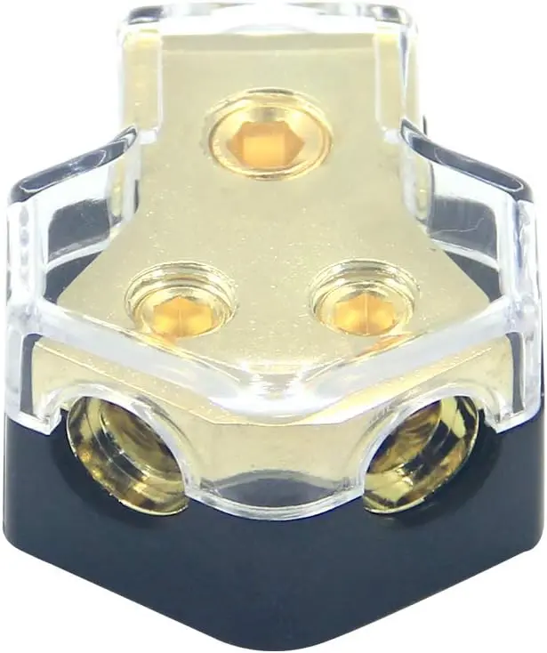 ZOOKOTO 0/2/4 Gauge in 4/8/10 Gauge Out Amp Power Distribution Block Car Audio Splitter 2 Way Outputs Power Distributor Block Fuse Holder