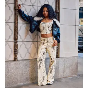 Spotted Muse Leopard Wide-Leg Jeans