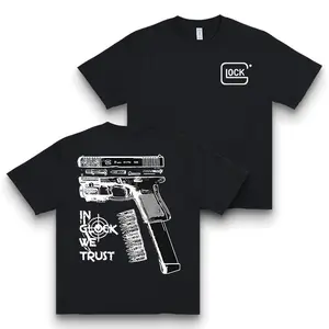In Glock We Trust Graphic Men Tee Streetwear Street Style 100% cotton T-Shirt  Perfect for Trendsetters