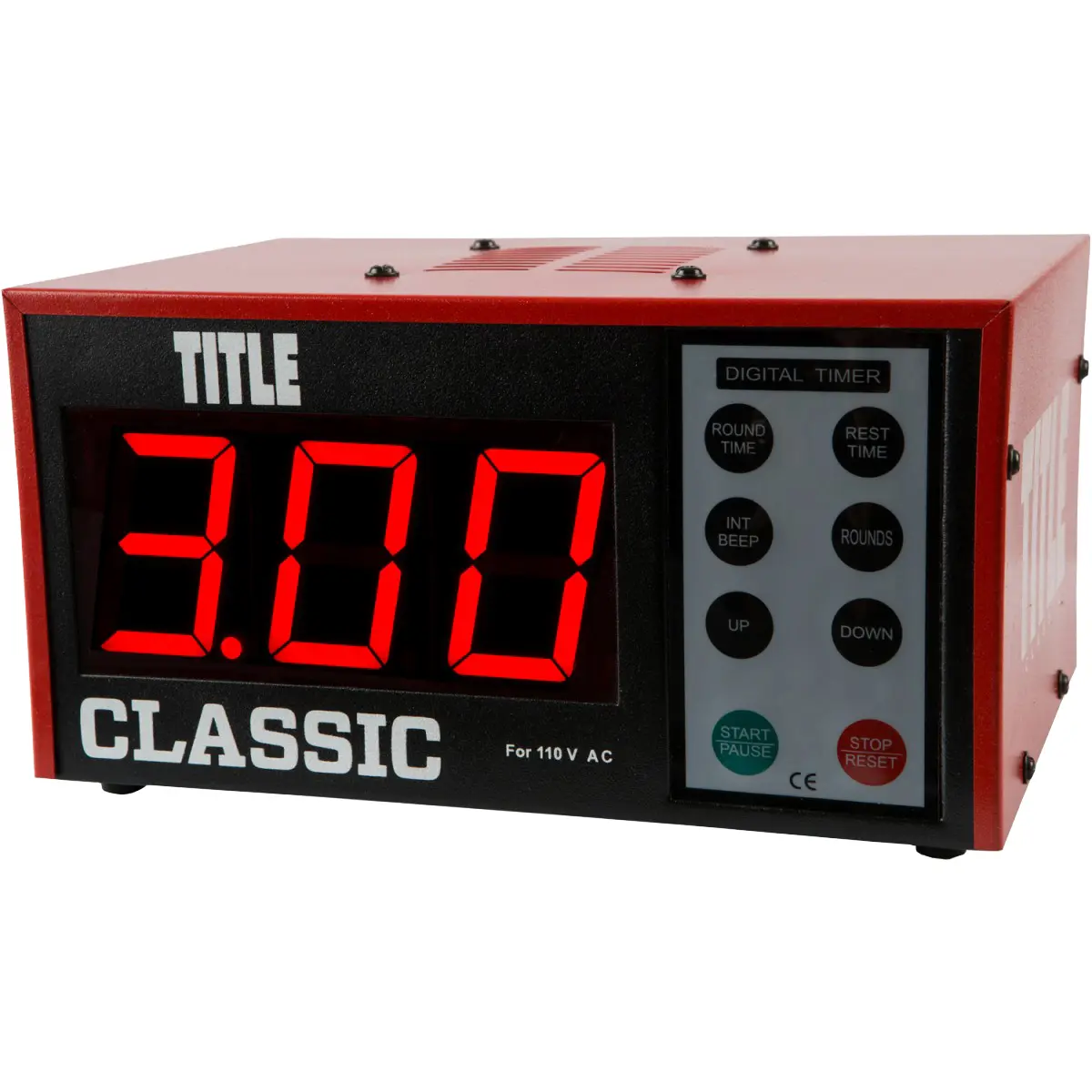 Title Boxing Classic Digital Multi-Function Gym Timer - 3 Inches Large XL Display, Personal Training Workout Interval Timer
