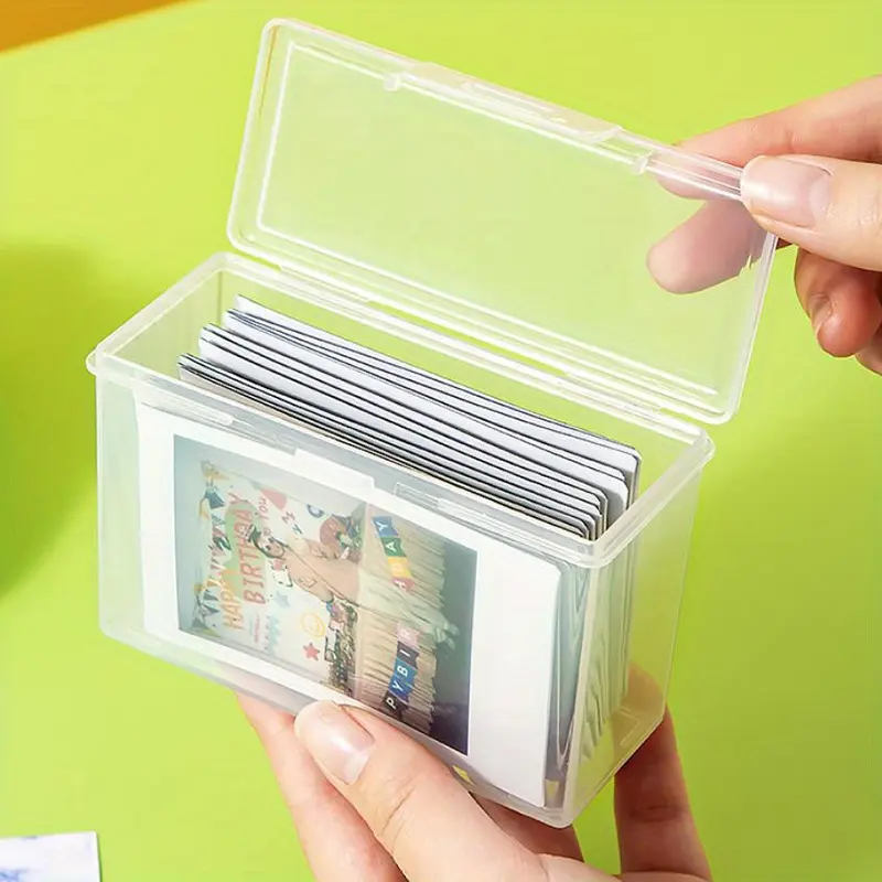 1pc/2pcs Transparent Plastic Storage Box, Photocards And Small Card Collection Organizer Box, Storage Organizer Unit