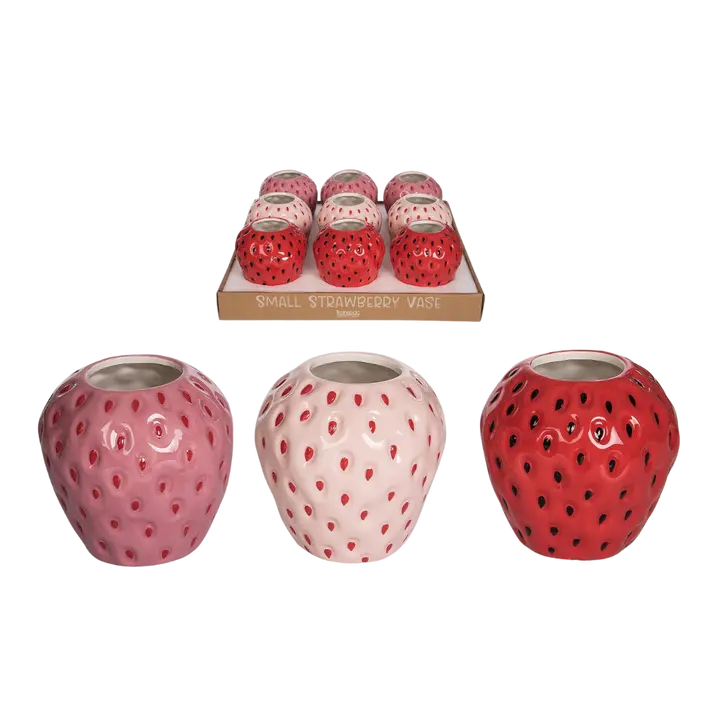 Sm Dol Strawberry Vase in Pdq - Sold Individually