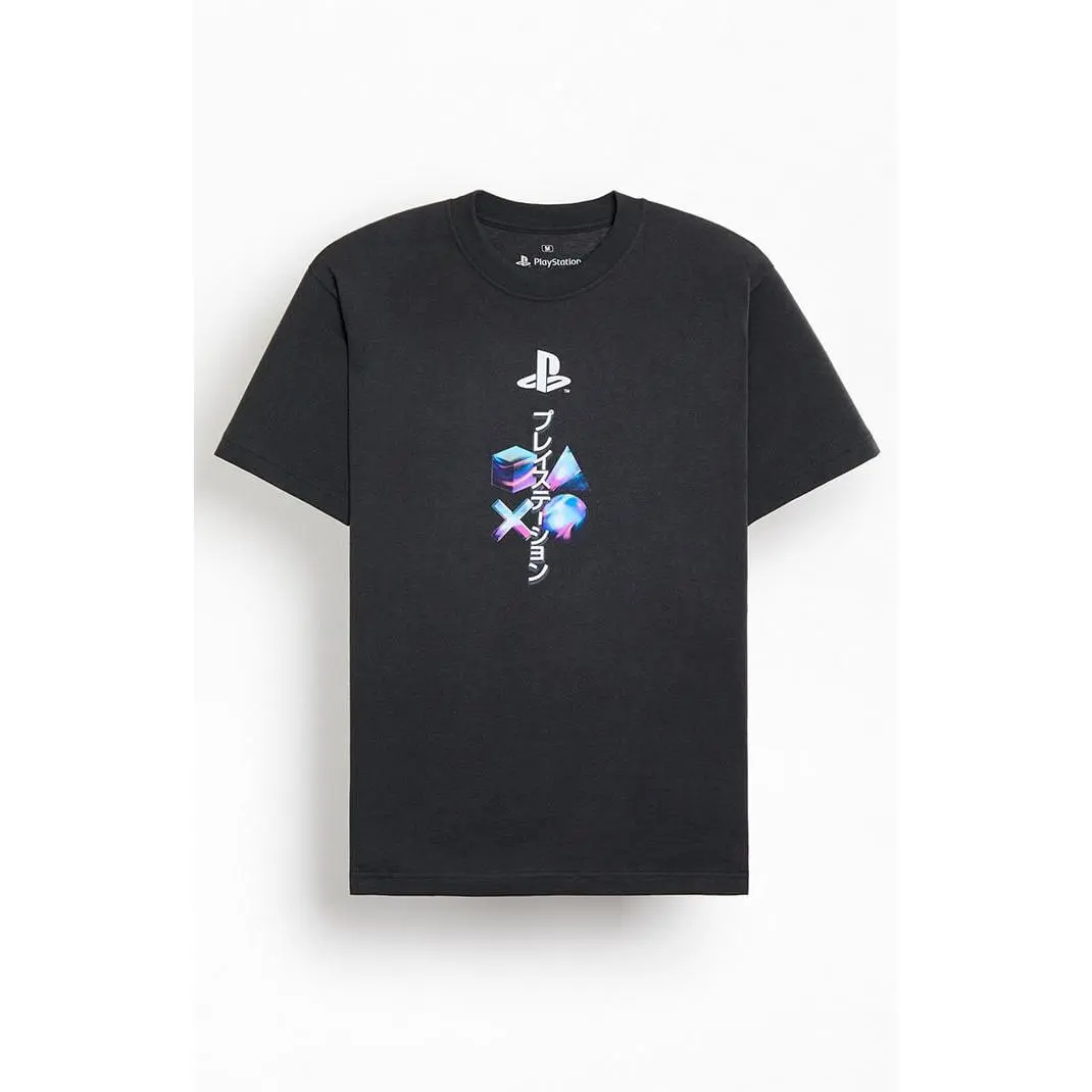 PacSun Men's PlayStation Y2K Logo T-Shirt - Multicolor